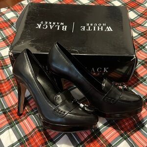 White Houde Black Market Nadeen Loafer Heels size 6.5